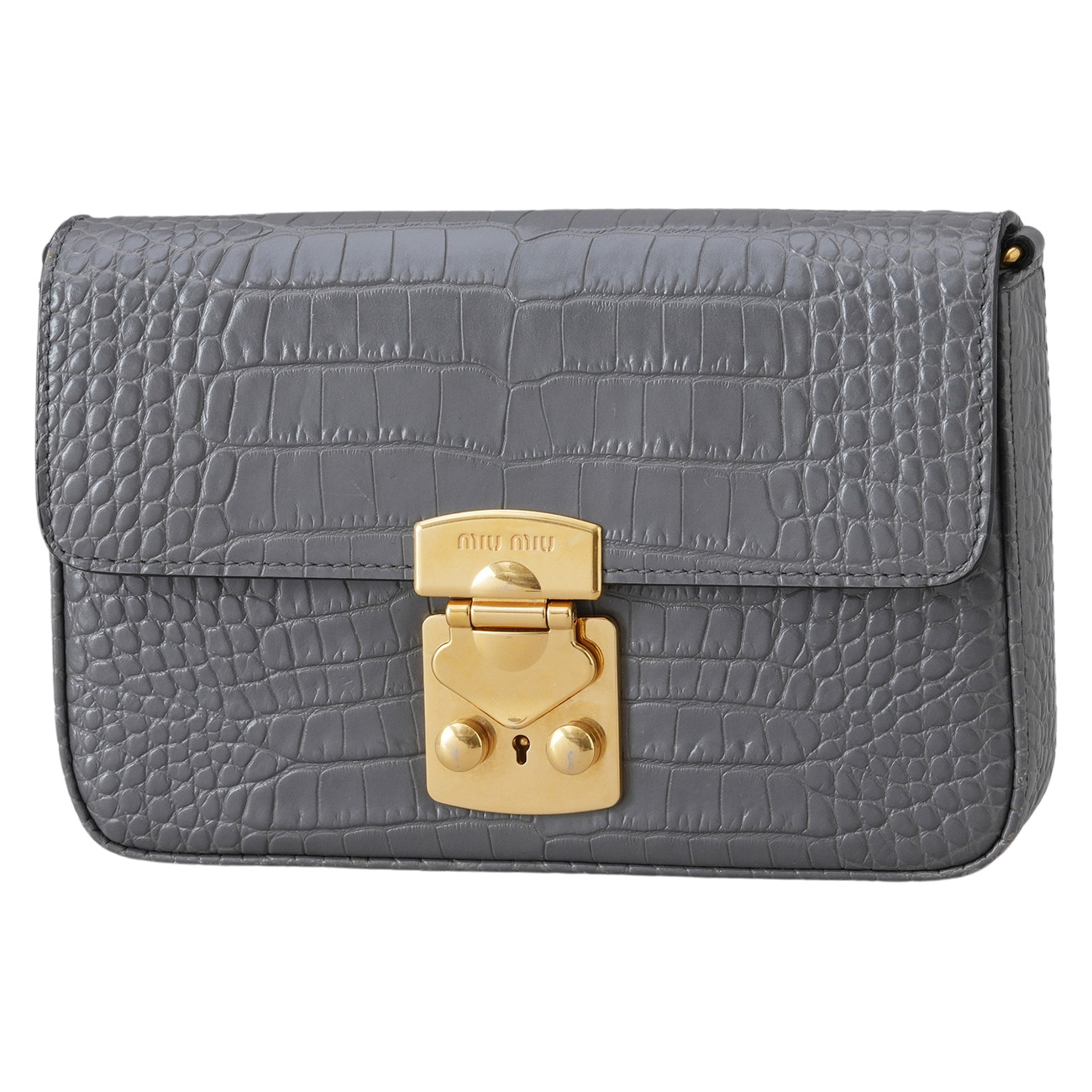 MIU MIU(USED)미우미우 5BH148 크록스타일 체인숄더백